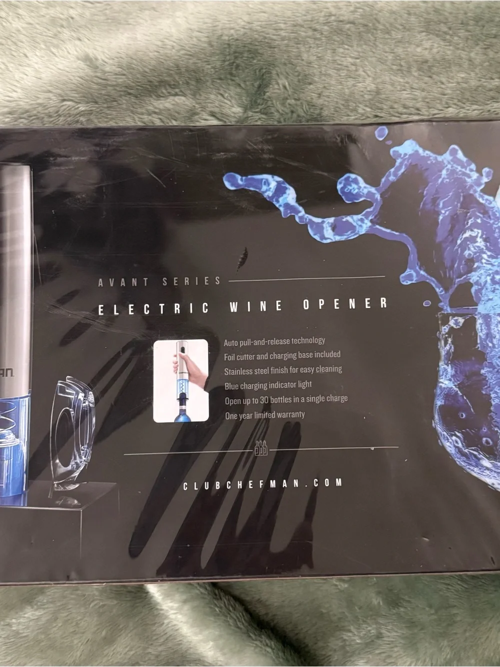 Avant Series Chefman Stainless Steel Rechargeable Electric Wine Opener